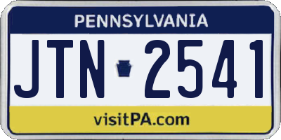 PA license plate JTN2541