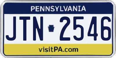PA license plate JTN2546