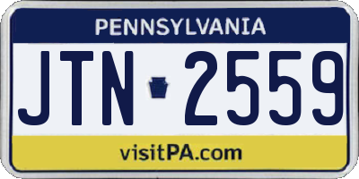 PA license plate JTN2559