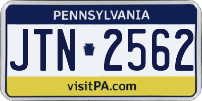 PA license plate JTN2562