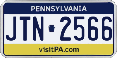 PA license plate JTN2566