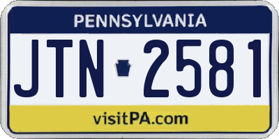 PA license plate JTN2581