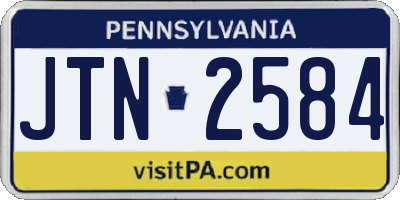 PA license plate JTN2584