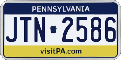 PA license plate JTN2586
