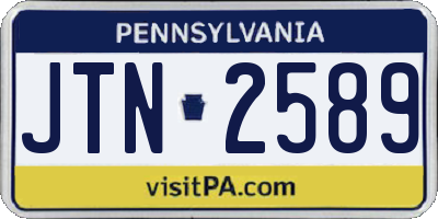 PA license plate JTN2589
