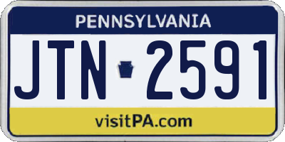 PA license plate JTN2591