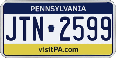 PA license plate JTN2599