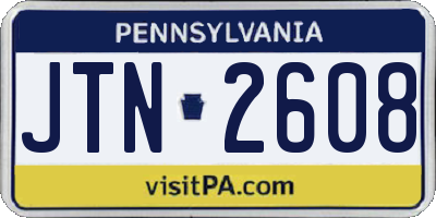 PA license plate JTN2608