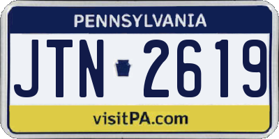 PA license plate JTN2619