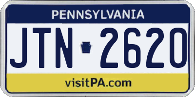 PA license plate JTN2620