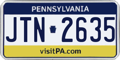 PA license plate JTN2635
