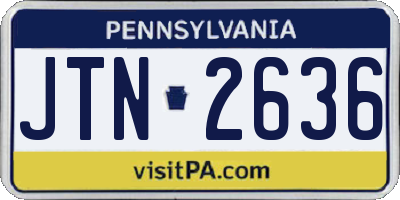 PA license plate JTN2636
