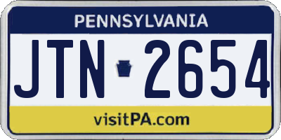 PA license plate JTN2654