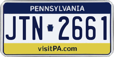PA license plate JTN2661