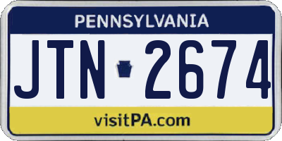 PA license plate JTN2674