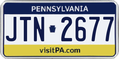 PA license plate JTN2677