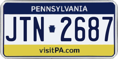PA license plate JTN2687