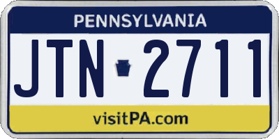 PA license plate JTN2711