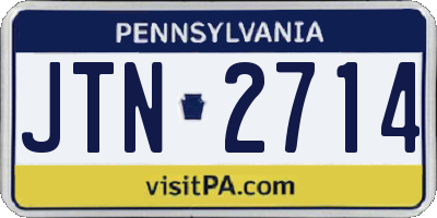 PA license plate JTN2714