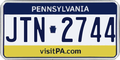 PA license plate JTN2744