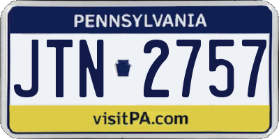 PA license plate JTN2757