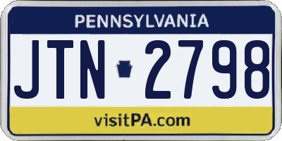 PA license plate JTN2798