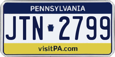 PA license plate JTN2799