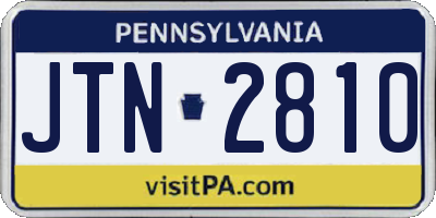 PA license plate JTN2810