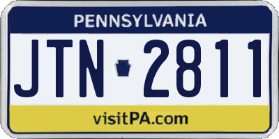 PA license plate JTN2811