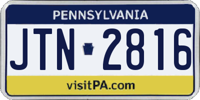 PA license plate JTN2816