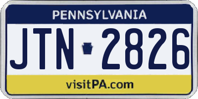 PA license plate JTN2826