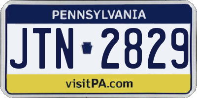 PA license plate JTN2829