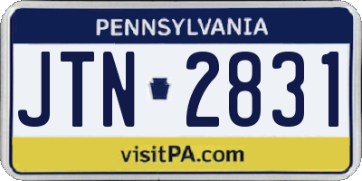 PA license plate JTN2831
