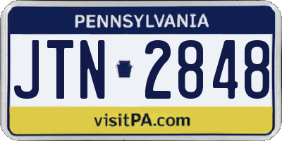 PA license plate JTN2848