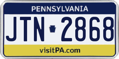 PA license plate JTN2868