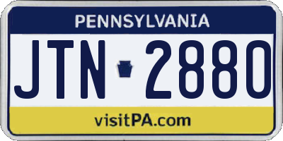 PA license plate JTN2880