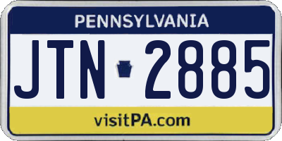 PA license plate JTN2885