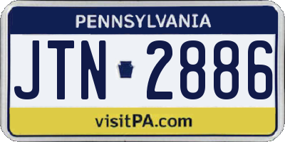 PA license plate JTN2886