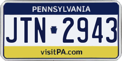 PA license plate JTN2943