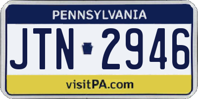 PA license plate JTN2946
