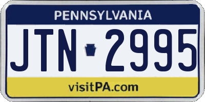 PA license plate JTN2995
