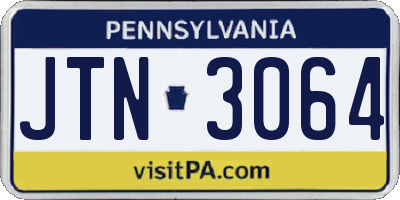 PA license plate JTN3064