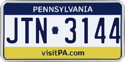 PA license plate JTN3144