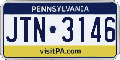 PA license plate JTN3146