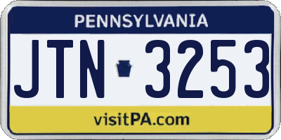 PA license plate JTN3253