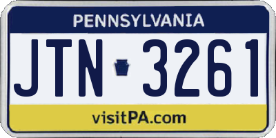 PA license plate JTN3261
