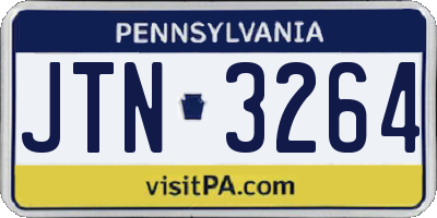 PA license plate JTN3264