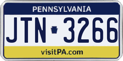 PA license plate JTN3266