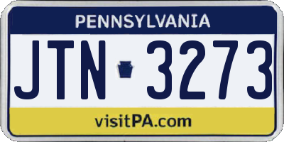 PA license plate JTN3273