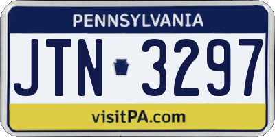 PA license plate JTN3297